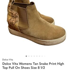 Dolce Vita Brown Snake Print High Top Sneakers